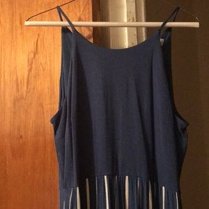 Blue and white maxi dress